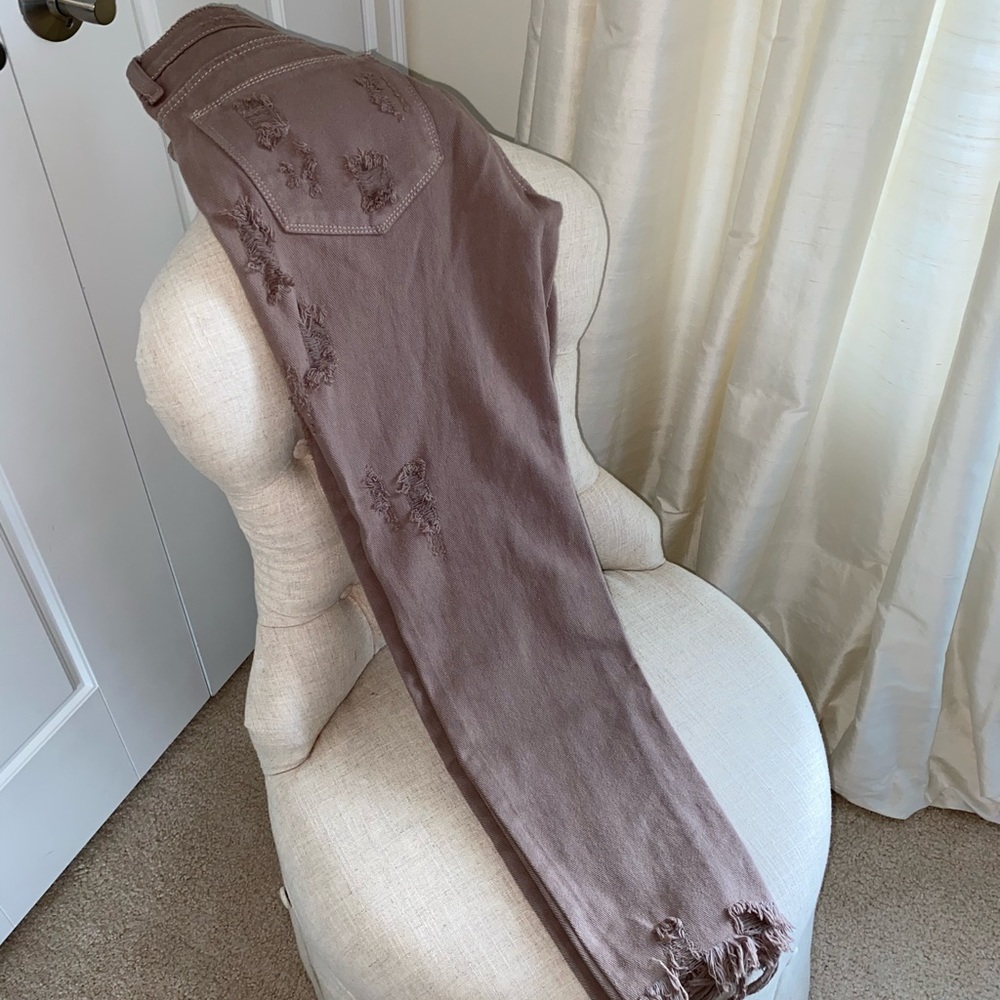 Brown ripped jeans